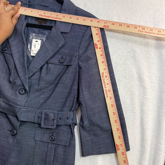 NWT The Limited M Blue Belted Blazer 3/4 Sleeve Business Casual Professional Y2K - Picture 8 of 9